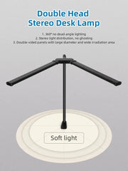 LED Desk Lamp Double/Single Head Architect Desk Lamps Office Eye-Caring Desk Light Stepless Dimmable Adjustable Gooseneck Lamp