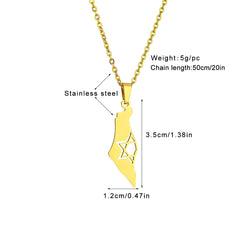 Stainless Steel Israel Star of David Pendant Necklace Unisex Couple Ethnic Patriotic Jewelry Gift Hot Sale European Style