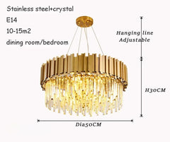 Luxury Crystal LED Ceiling Lamp Modern Gold Silver Living Room Chandelier Home Decoration Dining Room Pendant Lights