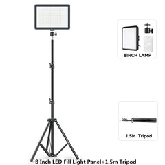8/12 Inch LED Photography Video Panel Light Photo Studio Lighting Kit For Shoot Live Streaming Youbube With Tripod Stand