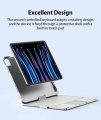 360 Degree Magic Keyboard Case For iPad Air13 11 2024 M2 Pro12.9 11 iPad 10.5 10.2 7/8/9 10th Air4 5 10.9 Backlit Keyboard Funda