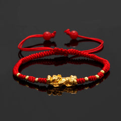 Chinese Fengshui Bracelet Pi Xiu Pi Yao Attract Wealth Health Good Luck Wristband Adjustable Red Black Rope Chain Charm Bracelet