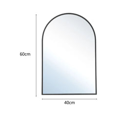 【Breeins】Arched Wall Mirror in Black Aluminum Alloy Frame Bathroom Decoration Home Decor Mirror Art