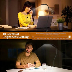 Double Head Dimmable LED Clip Desk Lamp Computer Table Lamps Monitor Light for Office Reading Architectural Lighting