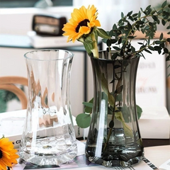 Creative Simple Original Color Glass Flower Vase Transparent Water Fre Flowers Lilies Nordic ular Living Room Home Decor