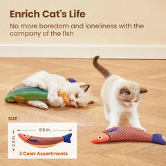 Cat Toys Fish,Teeth Grinding Catnip Toys,Soft and Durable,Kitten Toys Interactive Sounding Cat Chew Bite Plush Toys Cat Supplie Pet Shop, Pet Toys