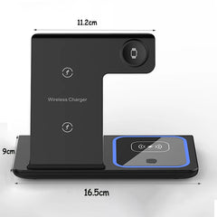 3 in 1 Wireless Charger Stand Pad Foldable Fast Charging Station Dock For iPhone 17 16 15 14 13 12 11 X 8 Apple Watch Airpods