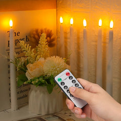 Pack of 12/24Pc LED Flameless Flickering Taper Candles with Remote Battery Operated Tea Lights Home Wedding Decor Candlesticks