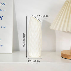 Nordic Vases Pure White Plastic Vases Imitation Ceramic Flower Vases Desktop Flowerpot Wedding Decor Home Ornament