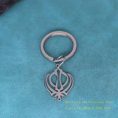 Geometric Hollow Out Khanda Pendant Stainless Steel Gold Plated Keychain For Men Women Sikhism Key Chains Amulet Jewelry Gift