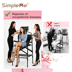 Simpleme Lightweight Aluminum Portable Folding Tall Director Adjustable High Makeup Artist Chair With Headrest Office Chairs Office Furniture