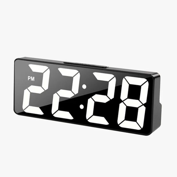 Voice Control Digital Alarm Clock Temperature Date 2 Alarm Snooze Night Mode Table Clock 12/24H USB Plug-in Always On LED Clock