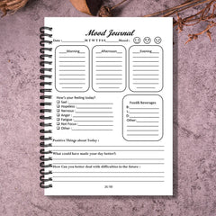 1PC Elegant Light Purple Daily Self Care Mood Journal, Suitable For Daily Mindfulness Practice, Relaxing Self Reflection Session