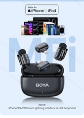 BOYA BOYA Mini Wireless Lavalier Lapel Microphone for iPhone iPad Android Type-C Phone Live Broadcast Audio Video Recording Vlog