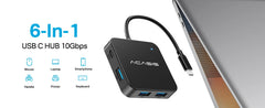 ACASIS USB C Hub 6 in 1 10Gbps Multiport Adapter with 4K 60Hz HDMI PD 100W Power Delivery USB C to HDMI Adapter for MacBook Dell