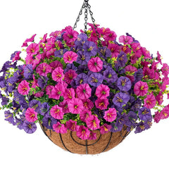 4Bundles Artificial Flowers Fake Silk Morning Glory Flower Eucalyptus Plants UV Resistant Garden Summer House Outdoor Decoration Home Decor, Plants & flowers