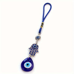 1pc Devil's Eye Horseshoe-shaped Blue Eye Rhinestone Lucky Decoration Pendant, Keychain & Car Hanger