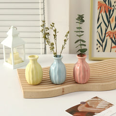 Ins Ceramics Flower Vase Nordic Hydroponics Vases Creative Room Decor Mini Flower Bottle Pots Desktop Ornament Craft