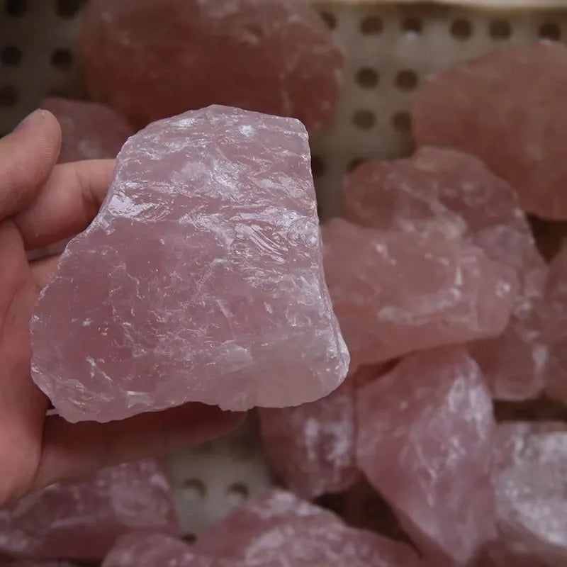 100% Natural Rose Quartz Stone Raw Crystals Stones Healing Mineral Specimen Rock Raw Rough Quartz Pink Crystal Gemstones 1pc