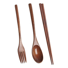 Wooden Spoon Spoon and Fork Environmentally Friendly Tableware Series Natural Oval Spoon Set Suitable for Cooking Chopsticks Bar Kitchen Tools, Cooking Utensils
