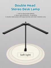 Double Head Dimmable LED Clip Desk Lamp Computer Table Lamps Monitor Light for Office Reading Architectural Lighting