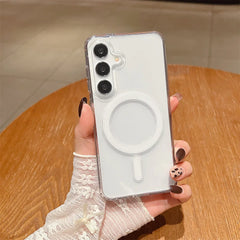 Magnetic Charge Phone Case For Samsung Galaxy S26 S25 S24 S23 Ultra S22 Plus S21 FE A35 A55 Clear Acrylic Slim Shockproof Cover