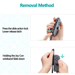 GAMINJA 2Pcs Gamepad Wrist Strap For Switch Joycon Replacement Joy Con Controller Wrist Strap Lanyard Built in Aluminum Alloy