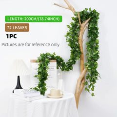 Home Decor Artificial Ivy Leaf Garland Plants Vine Fake Foliage Flowers Creeper Green 72pcs Leaf Ivy Wreath