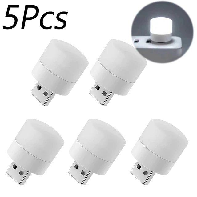 1/10Pcs Mini USB Night Light Warm White Eye Protection Book Reading Light USB Plug Computer Mobile Power Charging LED Night Lamp Home Decor