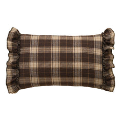 BUYNOW 1PC Two-tone Plaid Lace Pillowcase British Vintage Style Countryside Cottage Sofa Cushion Cover Home Bedroom Bed Decor