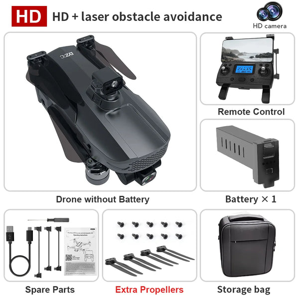 L109 PRO MAX GPS Drone 4K Professional 3-Axis PTZ HD Dual Camera WIFI FPV 360° Laser Obstacle Avoidance Brushless Motor RC 3000M