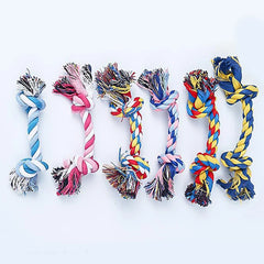 Random Color Pet Dog Toy Bite Rope Double Knot Cotton Rope Funny Cat Toy Bite Resistant and Sharp Teeth Pet Supplies Puppy Toys Pet Shop