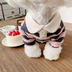 Summer Polo Shirt for Dogs Puppy Clothes Bichon Frise Chihuahua Stripe Dog Sweatshirt Dog Cooling Vest for Small and Medium Dogs Pet Shop Pet Clothing