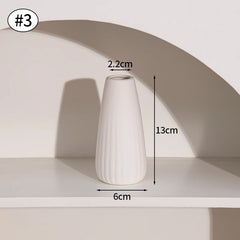 INS Nordic White Ceramic Vase – Decorative Flower Pot Home Decor