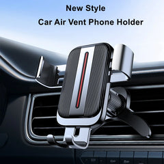 New Upgraded Car Air Vent Phone Holder,Gravity Automatic Lock Car Phone Holder, Aluminum Alloy Vertical Rotation Car Mount