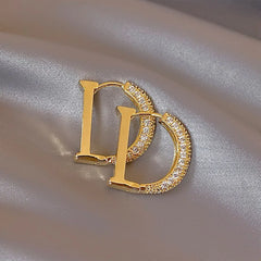 Real Gold Plated Zircon Bead Earrings – Luxury Women’s Party Jewelry