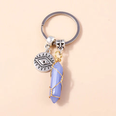 1Pc Bohemia Evil Eye Hamsa Hand Keychain for Women Men Blue Eye Sun Feather Key Ring Bag Pendant Car Key Holder Rings Wholesale