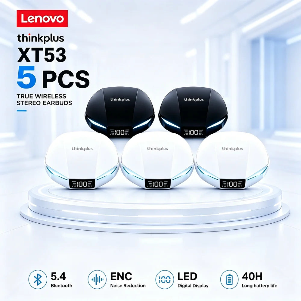 Lenovo XT53 Wireless Bluetooth 5.3 Earphones Gaming Low Latency Dual Mode Music Earbuds Sports In-Ear Headset With Mic New Gifts