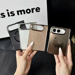 AG Electroplated Acrylic Matte For Magsafe Phone Case Suitable for iPhone Ultra 18 Ultra Thin Magnetic Foldable Protective Cover