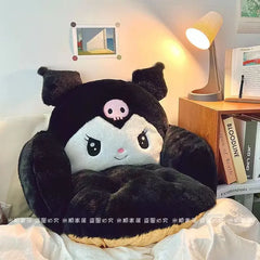 Home Decor Kawaii Cinnamoroll Big Size Cute Plush Half Surrounded Black Kuromi Cushion Backrest Dormitory Office Non-Slip Chair Cushion