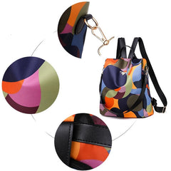 Women's Colorful Anti-Theft Backpack Casual Waterproof Oxford Daily Travel Backpacks for Women Multifunctional Preppy School Bag