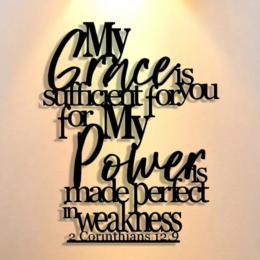 O’Neal Abstract Bible Verse Wall Art "My Gift is Enough" 12.9 Inch Metal Plaque Home Decor Minimalist Christian Gift