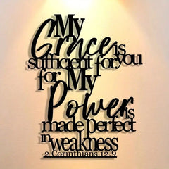 O’Neal Abstract Bible Verse Wall Art "My Gift is Enough" 12.9 Inch Metal Plaque Home Decor Minimalist Christian Gift