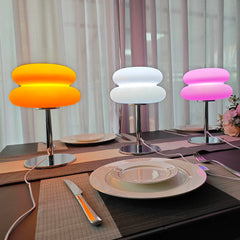 Creamy Bedside Table Lamp USB Tri-Color Dimmable Bedroom Furniture Home Decor