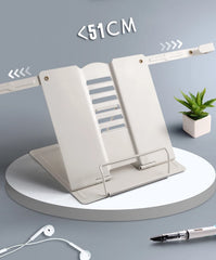 2023 Adjustable Portable Metal Adjustable Reading Book Holder Support Document Shelf Bookstand Tablet Music Score Recipe Stand
