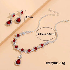 3-Piece Geometric Droplet Jewelry Set – Claw Chain Necklace & Earrings