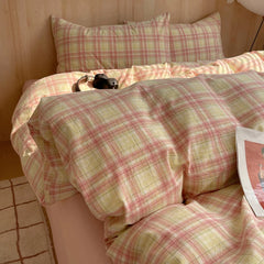 Nordic sling Cotton Pink Stripes Duvet Cover 150x200 Size Girl's Room housse de couette Skin friendly Breathable Comforter Sets