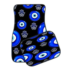 4pcs Car Floor Mats with Evil Eye Graphics - High Quality 3D Printing, Perfect for All Seasons, Great Gift for Men And Women