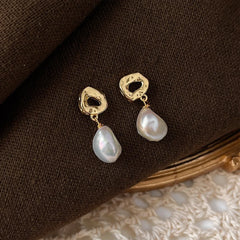 14K Gold Filled Baroque Freshwater Pearl Tassel Earrings for Women