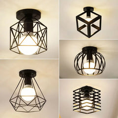 Vintage E27 Black Metal Ceiling Light Fixture Home Decor